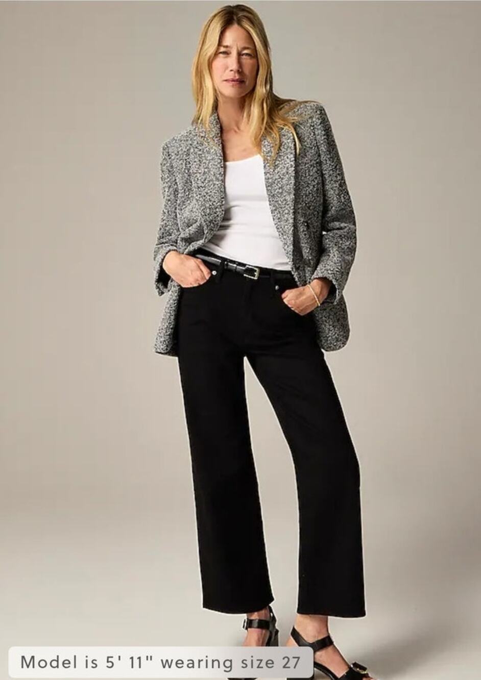 NWT J. Crew 96' Slim Wide Jean Black 30
